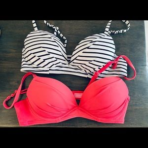 Victoria’s Secret swim tops size 34A, padded.